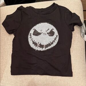 NWT xxs (2-3) Kids Black Graphic Jack the Pumpkin King T-Shirt
